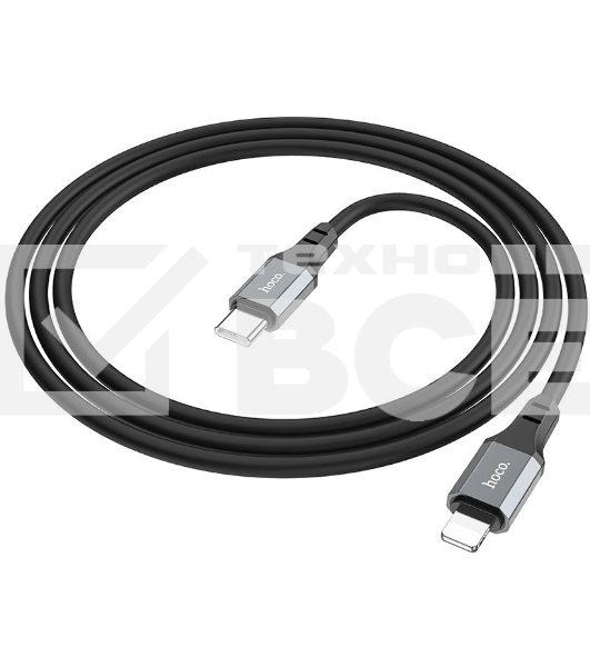 Кабель Hoco X86 iP Spear PD USB Type-C (m)-Lightning (m) 1м черный коробка