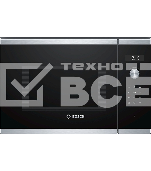 Микроволновая печь встраиваемая Bosch BEL554MS0 нержавеющая сталь/черный, 25 л, 900 Вт, переключатели - поворотный механизм/сенсор