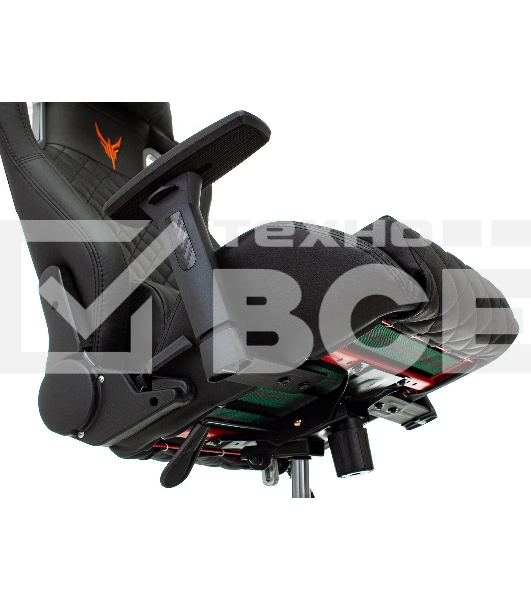 Кресло игровое Knight OUTRIDER черный/красный ромбик эко.кожа с подголов. крестовина металл