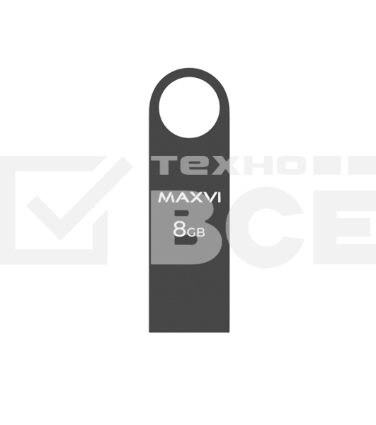 Флеш диск Maxvi MK 8GB USB 2.0 dark-grey, монолит, металл