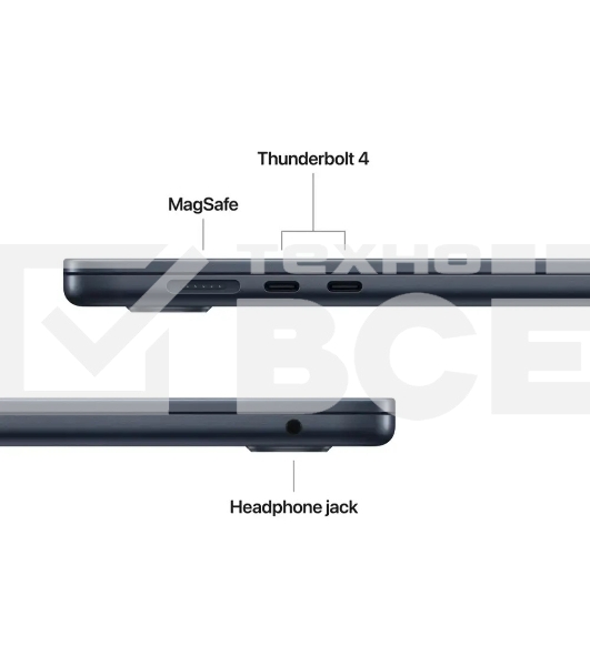 Ноутбук Apple Macbook Air 15 - M4 / 10C-10C / 16GB / 512GB / Midnight MW1M3LL/A