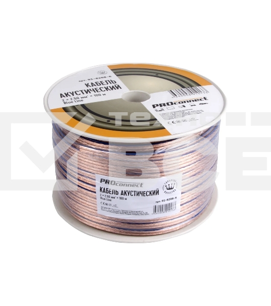 Рамка Кабель акустический PROconnect 2х2.50 кв.мм, прозрачный BLUELINE, 100 м