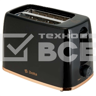 Тостер DELTA DL-6901 черный, 650 Вт