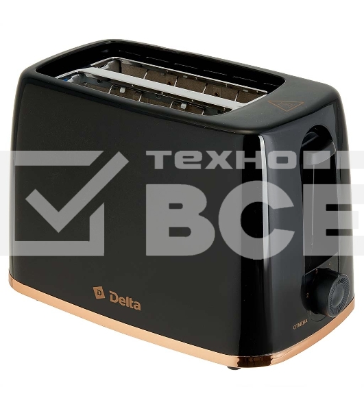 Тостер DELTA DL-6901 черный, 650 Вт
