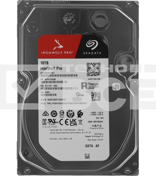 Жесткий диск Seagate SATA-III 10Tb ST10000NT001 NAS Ironwolf Pro 512E (7200rpm) 256Mb 3.5