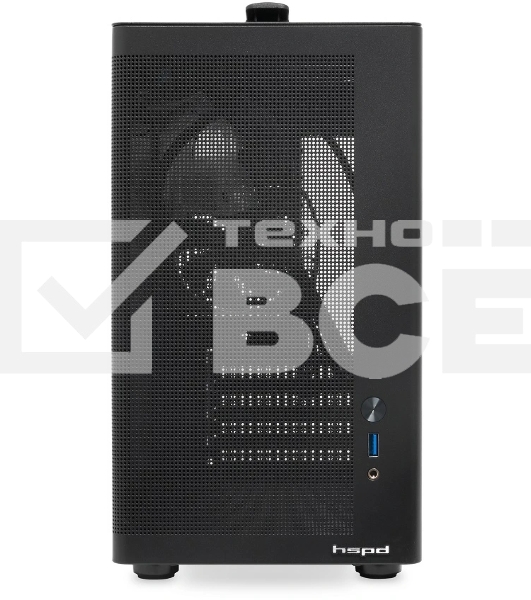 Компьютерный корпус без блока питания HSPD M210, Mesh Mid Tower, черный, 0.7 SPCC, 1x90мм mATX, mITX 140/280/150мм 1x2.5