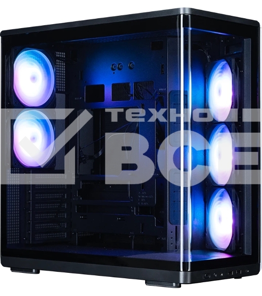 Компьютерный корпус ZALMAN MidTower P60 black (ATX, без БП, 2xUSB 3.0+USB Type C, 5x120мм ARGb) (Zalman P60 Black)