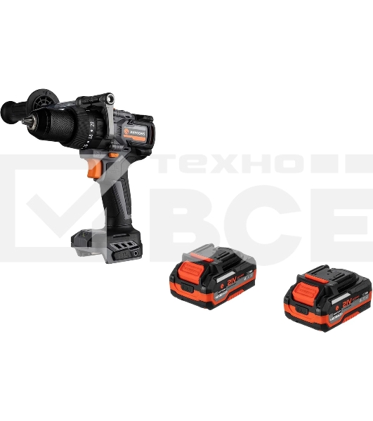 Дрель-шуруповерт аккумуляторная Anycons RB-DB2109, 21В, 2 АКБ, Кейс, Ударная