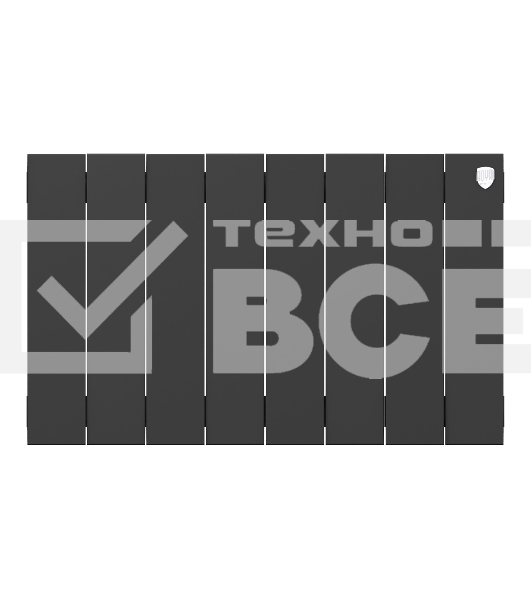 Радиатор биметаллический Royal Thermo PianoForte 300 черный - 8 секц.