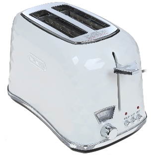 Тостер DeLonghi CTJ 2103 W белый, 900 Вт, 2 слота