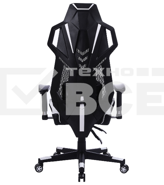 Кресло игровое Cactus CS-CHR-090BLW черный/белый, сиденье черный/белый, эко.кожа, крестовина пластик, пластик черный/белый