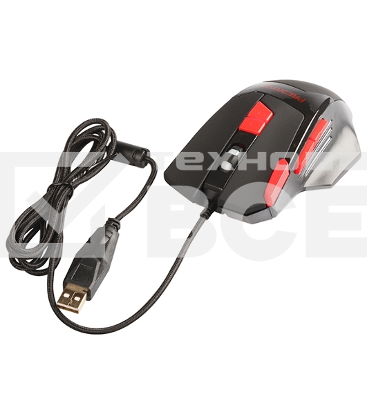 Мышь проводная Qumo Predator M80 черный, 3200 dpi, USB, кнопки - 8