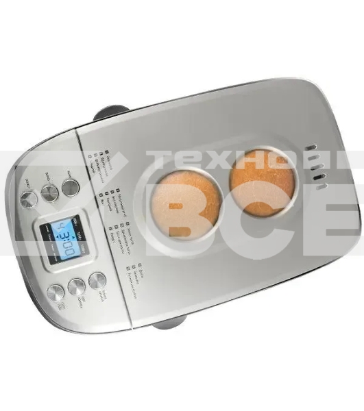 Хлебопечка Centek CT-1415 (черн/сталь) 1500 г БОЛЬШОЙ ОБЪЕМ, 860Вт, 15 программ, таймер, LCD, окошко