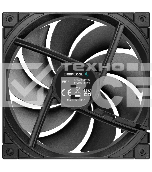 Вентилятор для корпуса DEEPCOOL FD14 черный, 140 мм, 1650 об/мин, 25.6 дБ, 4 pin