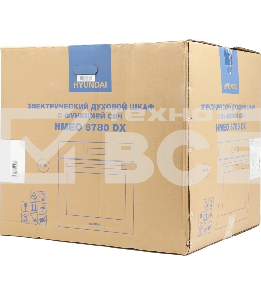 Духовой шкаф электрический Hyundai HMEO 6780 DX черное стекло/серебристый