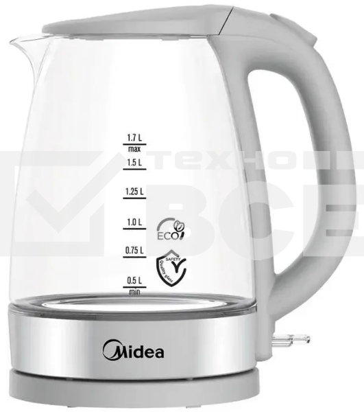 Чайник электрический Midea MK-8017 2200 Вт, 1.5 л, белый