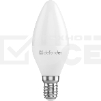 Лампа светодиодная Defender C37-10W-865-E14 свеча, 6500 К, холодный дневной, 1 шт., фото 1