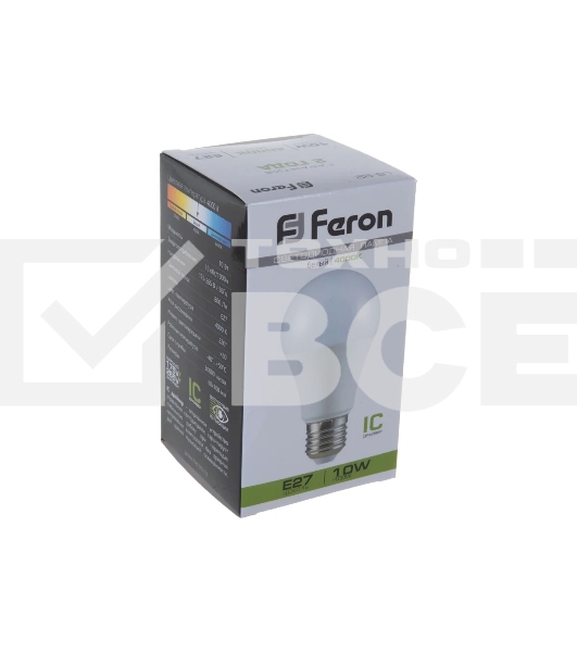 Лампа светодиодная FERON LB-92 (25458) 10W 230V E27 4000K A60