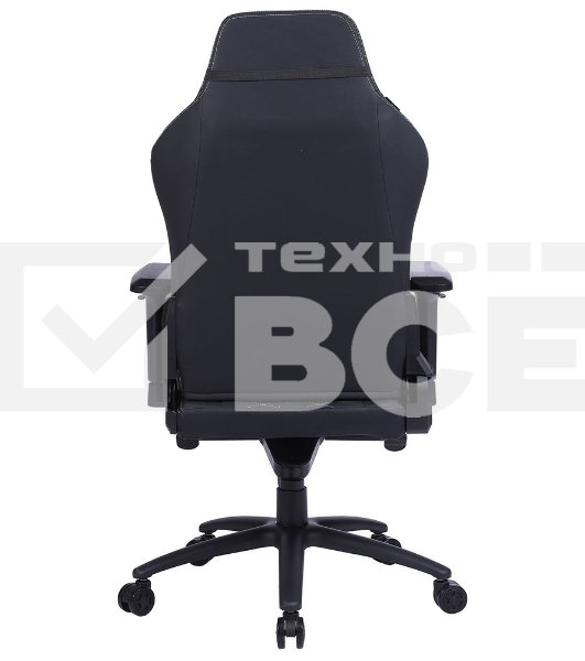 Кресло игровое Cactus CS-CHR-0112BL черный, сиденье черный, эко.кожа, с подголов. крестовина металл, пластик черный
