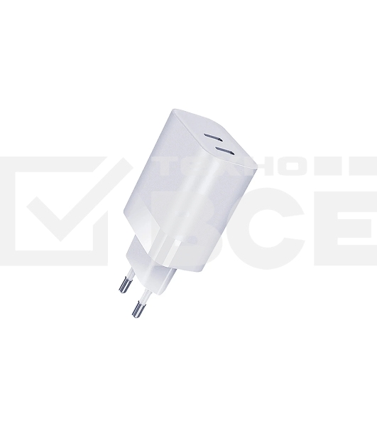 СЗУ Qumo Energy  PD 35W (Charger 0074), два порта: Type-C PD + Type-C PD,  белый