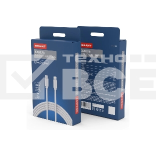 Кабель Rexant Type-C-Lightning 2.4 A, 1 м, белый ПВХ
