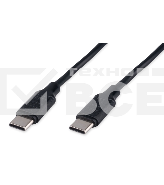 Кабель USB2.0 Cablexpert CC-USB2-CMCM-60-1M, Type-C/Type-C, 3A, 60Вт, PD/QC3.0, медь, 1м, черный, пакет