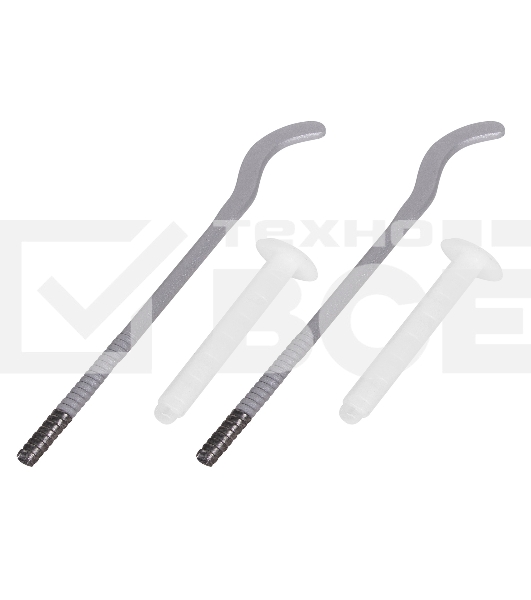 Комплект плоских кронштейнов Royal Thermo с дюбелями 7,2х170мм, серебристые