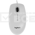 Мышь проводная Logitech B100 белый, 1000 dpi, USB, кнопки - 3, фото 1