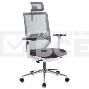 Кресло офисное Бюрократ MC-612N серый TW-04 38-417 сетка/ткань крестов. металл хром