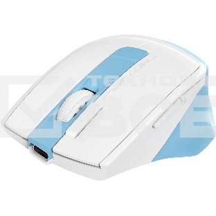 Мышь беспроводная A4Tech Fstyler FG45CS Air голубой/белый оптическая (2000dpi) silent беспроводная USB для ноутбука (7but)