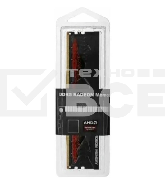 Оперативная память AMD Radeon R5, DDR5, 8GB (1x8GB), 5200MHz, CL40, с радиатором, красный/черный