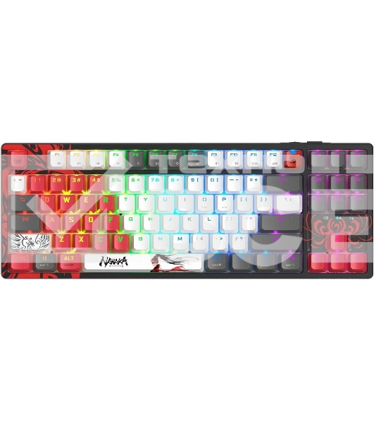 Клавиатура A4Tech Bloody WS87 Naraka беспроводная USB, Bluetooth/Радиоканал черный/красный