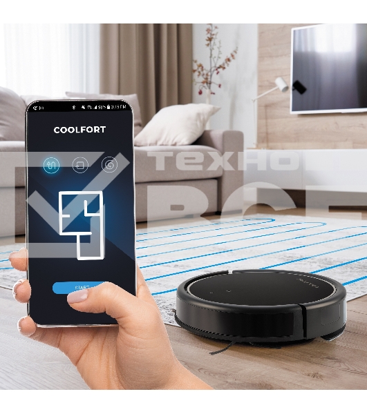 Робот-пылесос Coolfort CF-3200 черный, 2600 мAч Li-Ion, уборка сухая/влажная, пылесборник контейнер 0.3 л