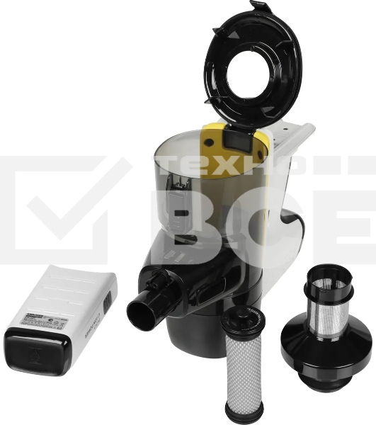 Пылесос вертикальный/ручной Karcher VC 6 Cordless ourFamily белый/чёрный, питание от аккумулятора, 250 Вт, уборка сухая, пылесборник 0.8 л, работа от АКБ max - 50 мин