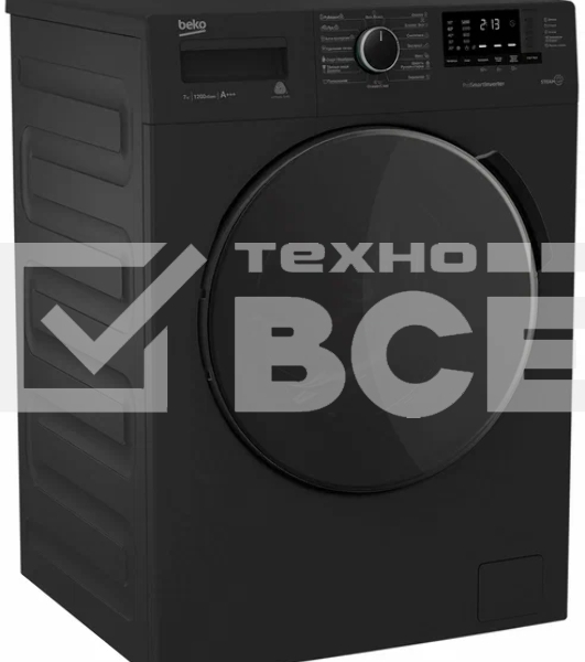 Стиральная машина Beko WSPE7612A антрацит, загрузка фронтальная 7 кг, 1200 об/мин., класс: А