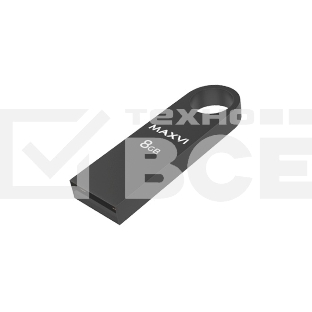 Флеш диск Maxvi MK 8GB USB 2.0 dark-grey, монолит, металл