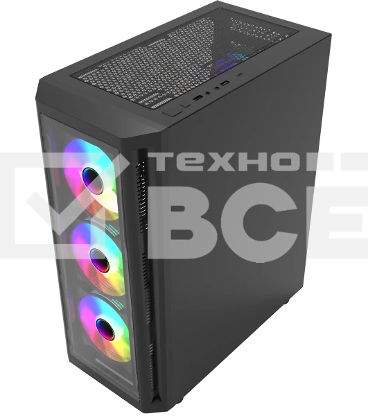 Компьютерный корпус Bloody BD-CC120F черный без БП ATX 8x120мм 1xUSB 2.0 1xUSB 3.0 audio bott PSU