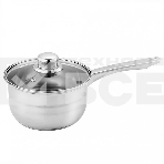 Ковш WEBBER BE-155/2 из нерж стали со стеклянной крышкой (d=16; 1.9 л) (12), фото 1