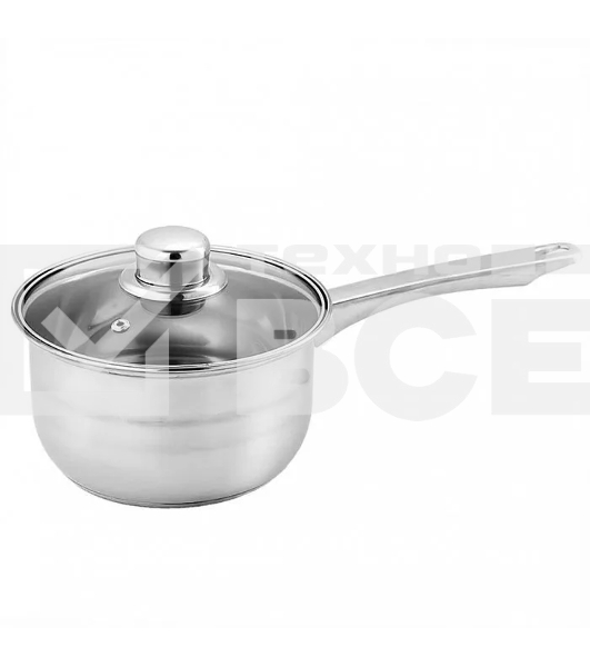 Ковш WEBBER BE-155/2 из нерж стали со стеклянной крышкой (d=16; 1.9 л) (12)