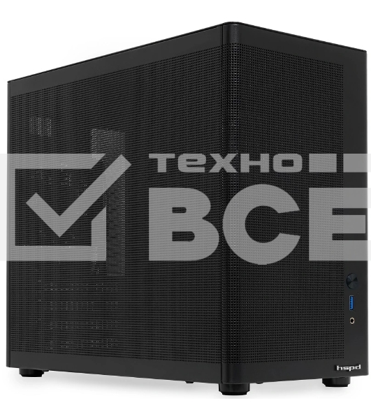 Компьютерный корпус без блока питания HSPD M210, Mesh Mid Tower, черный, 0.7 SPCC, 1x90мм mATX, mITX 140/280/150мм 1x2.5