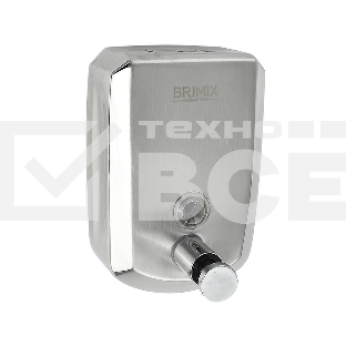 Дозатор жидкого мыла настенный, металический с глазком, из нерж.стали 201, на 500 мл ХРОМ BRIMIX 643