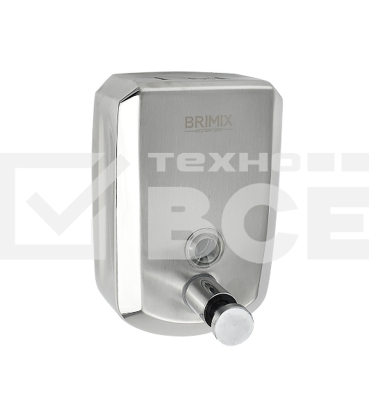 Дозатор жидкого мыла настенный, металический с глазком, из нерж.стали 201, на 500 мл ХРОМ BRIMIX 643