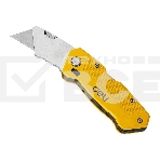 Строительный складной нож с Т-образным лезвием Deli DL006Z в комплекте 6 лезвий, сталь SK2, рукоятка из цинкового сплава, фото 1