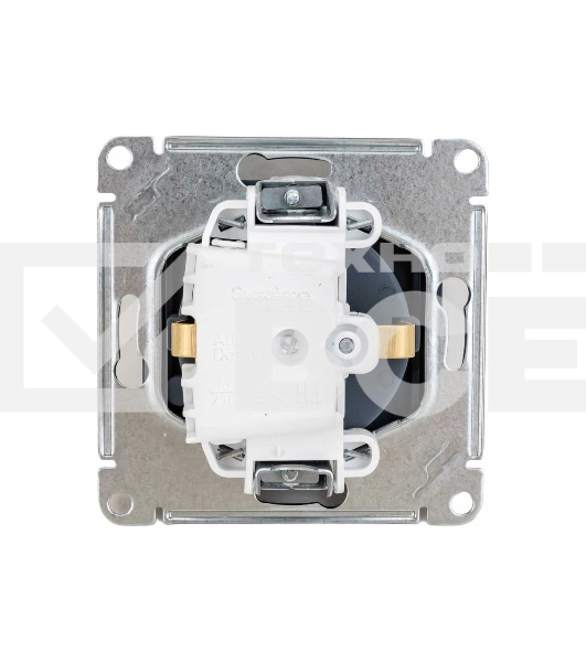 Механизм розетки 1-м СП AtlasDesign 16А IP20 с заземл. защ. шторки с крышкой грифель