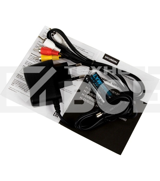 Приставка для цифрового ТВ Hyundai H-DVB500 черный, DVB-T2, DVB-T, DVB-C, HDMI, USB 2.0 х2