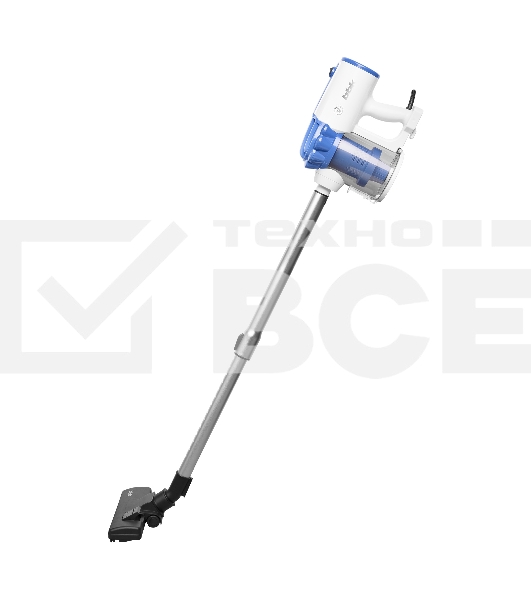 Пылесос вертикальный BBK BV2512 белый/синий, питание от сети, 100 Вт, уборка сухая, пылесборник 0.5 л