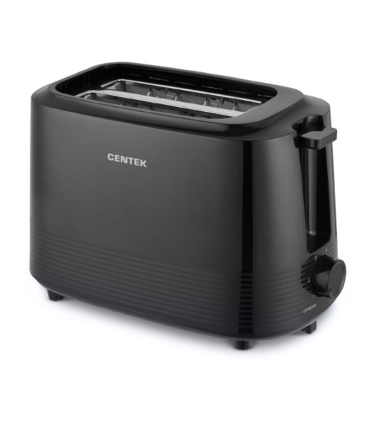 Тостер Centek CT-1433 черный, 750 Вт, 2 слота