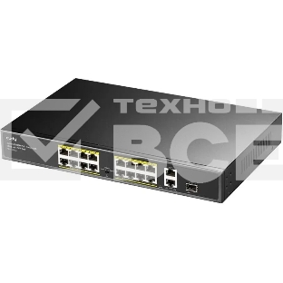 Коммутатор Cudy FS1018PS1 (L2) 16x100Мбит/с 2x1Гбит/с 1SFP 16PoE+ 200W неуправляемый