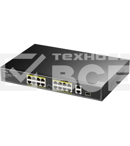 Коммутатор Cudy FS1018PS1 (L2) 16x100Мбит/с 2x1Гбит/с 1SFP 16PoE+ 200W неуправляемый