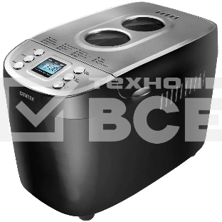 Хлебопечка Centek CT-1415 (черн/сталь) 1500 г БОЛЬШОЙ ОБЪЕМ, 860Вт, 15 программ, таймер, LCD, окошко